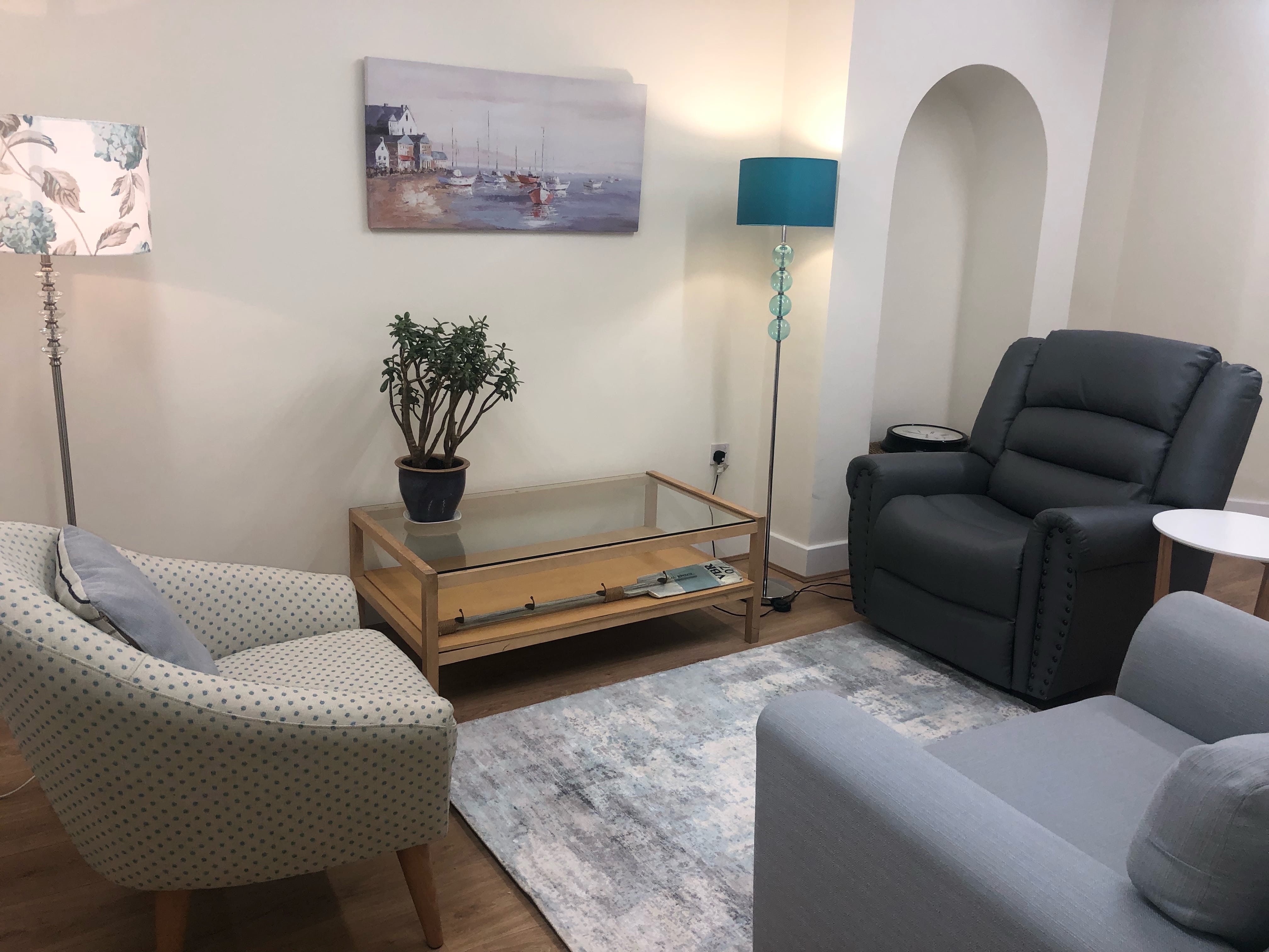 Our tranquil therapy room based in Leigh-on-Sea